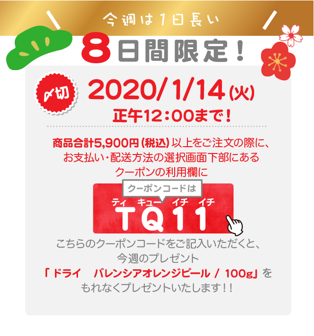 プレゼントのクーポンコードはMQ11(エム　キュー　イチ　イチ)