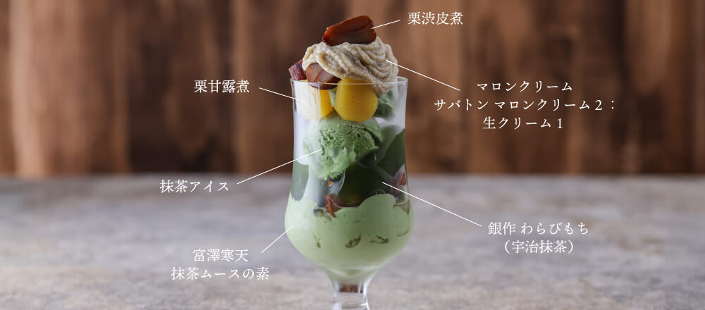 栗と抹茶のパフェ