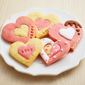 2色のハートクッキー